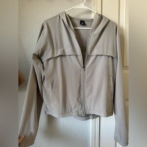 Vitality Cropped Gray Hooded Lightweight Jacket